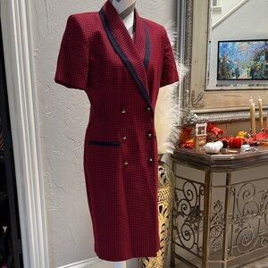 Casual Corner Houndstooth Blazer Dress (Vintage 10 / Fits S-M)